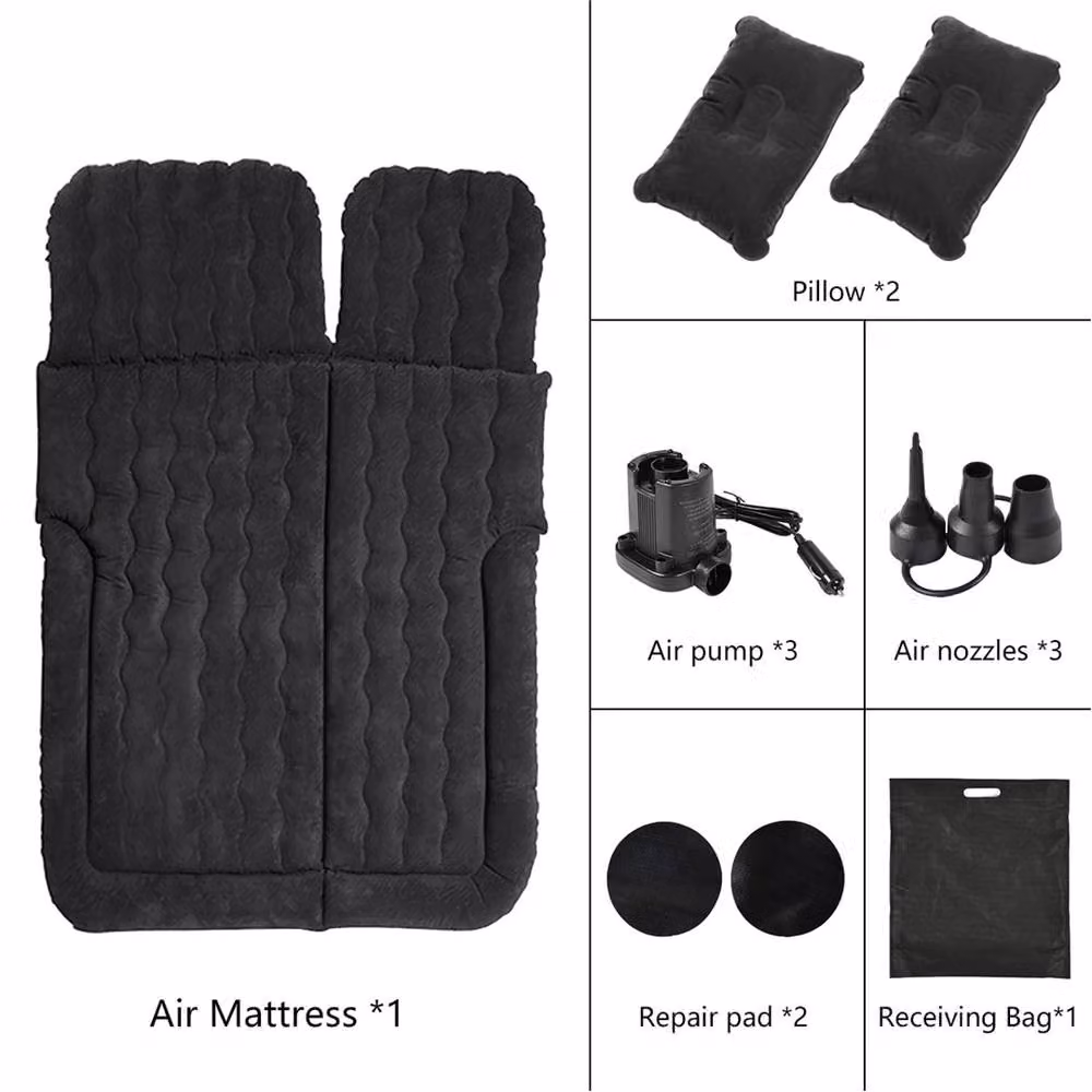 Nordara Black Inflatable SUV Car Air Bed with Pump and 2 Pillows – 4