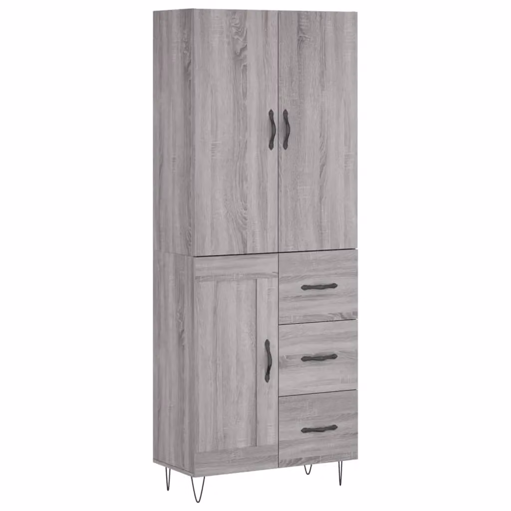 Berkfield Home Grey Sonoma Highboard W/D/H: 69.5 x 34 x 180 cm – 2