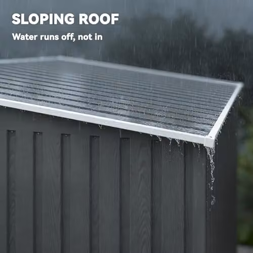 Outsunny Light Grey Metal Lean-to Garden Shed with Foundation Kit and Side Vents, W/D/H: 212.5 x 154 x 181 cm – 4