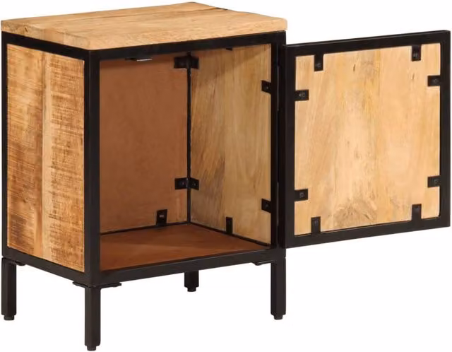 Berkfield Home Bed Cabinet in Brown Solid Rough Mango Wood, W/D/H: 40 x 30 x 52.5 cm – 1