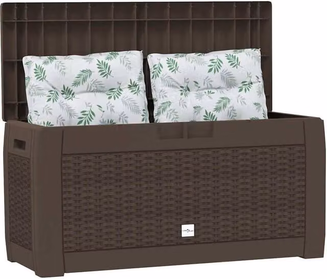 Berkfield Home Garden Storage Box in Brown, W/D/H: 119 x 48 x 60 cm