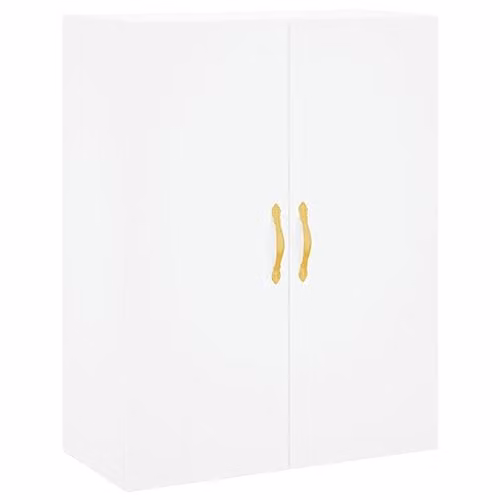 vidaXL Modern White Wall Mounted Storage Cabinet with Hinged Doors and Internal Shelves – 1