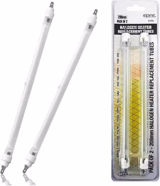 BARGAINS-GALORE Set of 2 Replacement Halogen Heater Element Bulbs, 400W, Natural White – 1