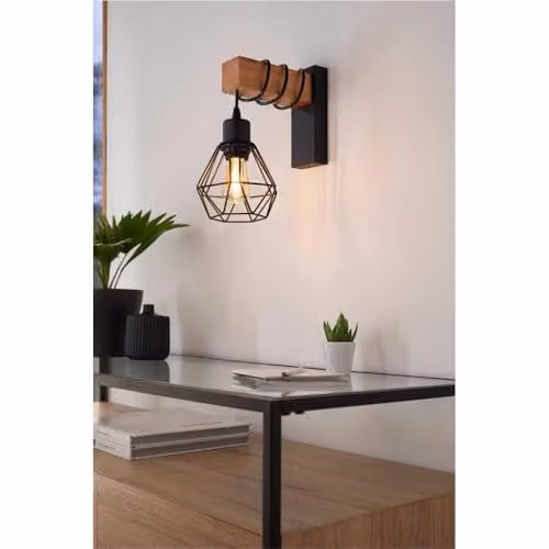 Loops Modern LED Wall Light in Black and Brown – 2