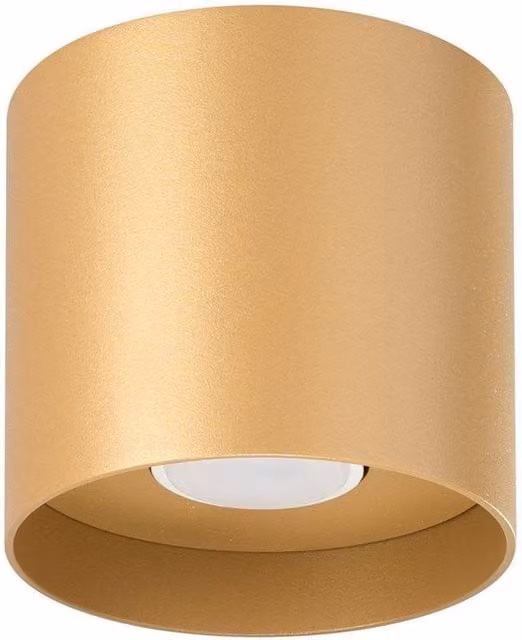 Sollux Lighting Mika Minimalist Round Ceiling Lamp in Gold/Brass, W/D/H: 11 x 12 x 12 cm, GU10