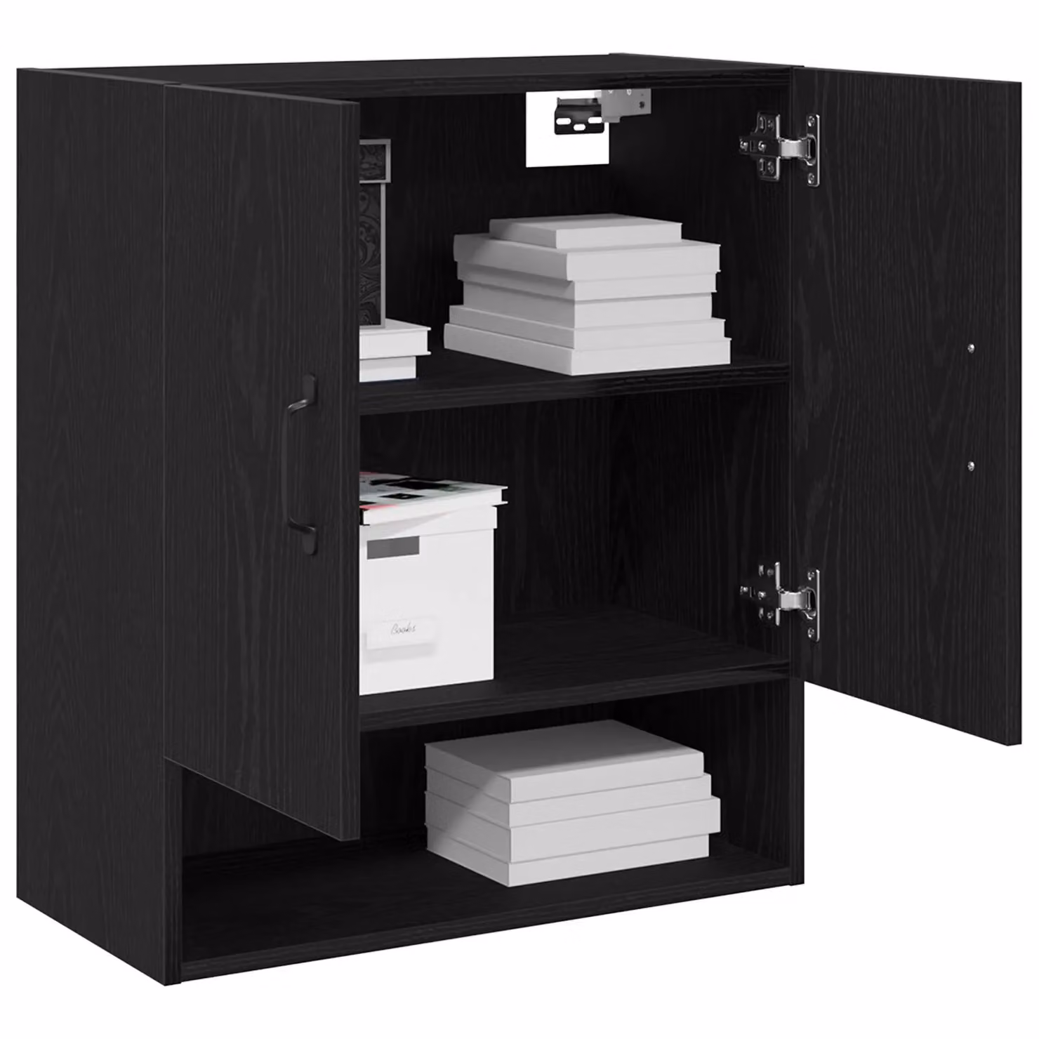 Berkfield Home Modern Wall Mounted Cabinet in Black Oak, W/D/H: 60 x 30 x 70 cm – 3