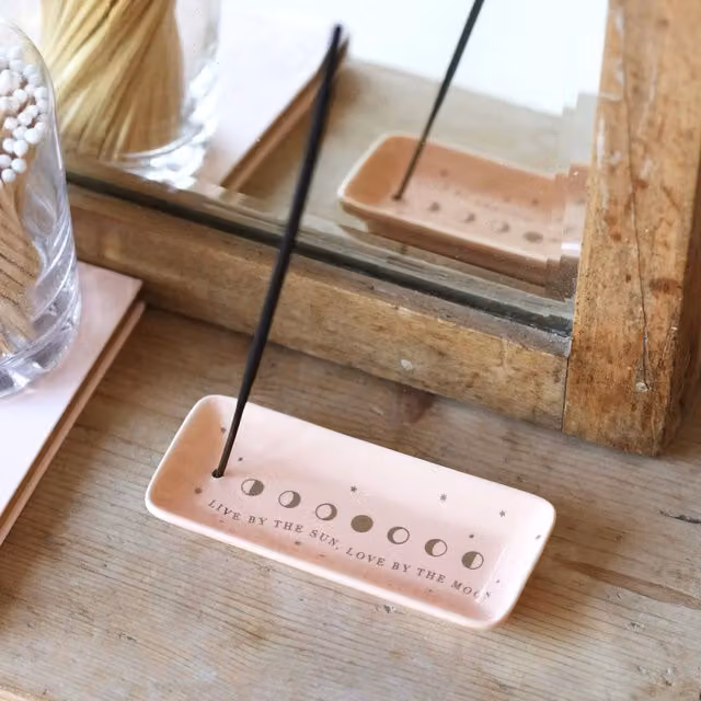 Lisa Angel Celestial Ceramic Incense Holder in Pink and Gold
