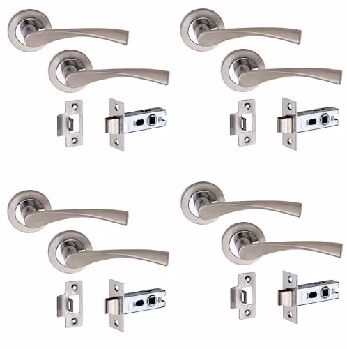 Golden Grace Astrid Screw Door Handles in Polished Chrome and Silver Finish – 1