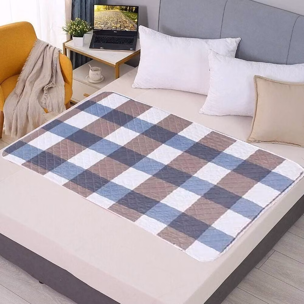 NESTLUNE 2-Piece Reusable Waterproof Incontinence Bed Pads, Multicolour Checked, W: 90 cm x D: 190 cm – 5
