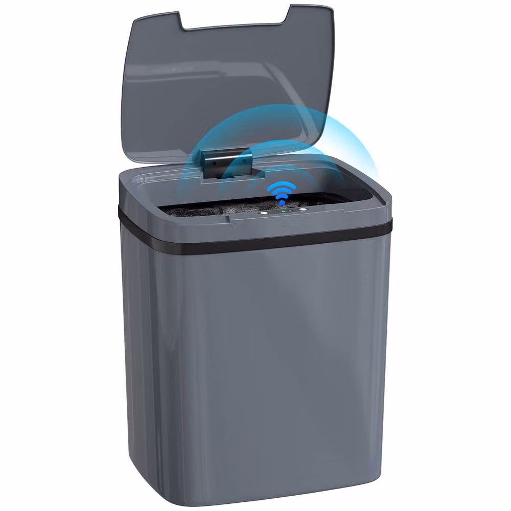 STILVORA 15L Sensor Bin with Touchless Opening, Grey, Fingerprint-Proof Plastic – 5