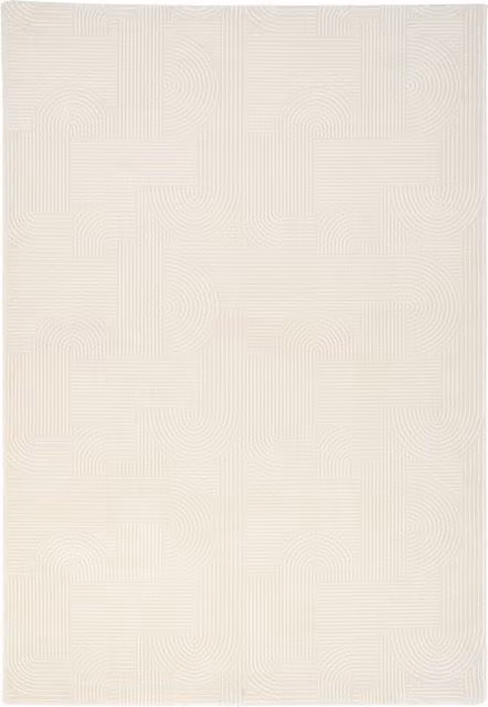 The Rug House Geometric Living Area Rug in Silver, Grey and White, W: 160 cm, D: 230 cm