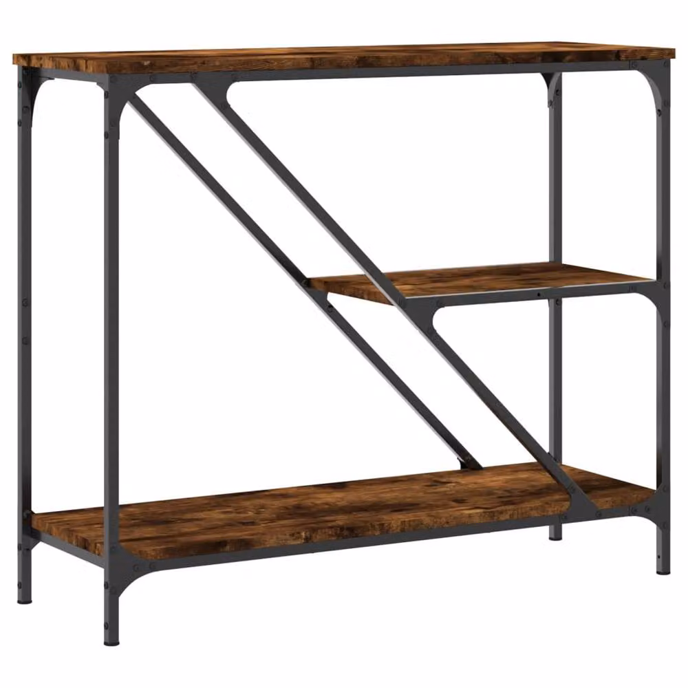 Berkfield Home Smoked Oak Console Table in Brown, W/D/H: 88.5 x 30 x 75 cm – 4