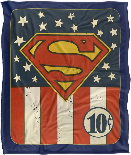 Warner Bros. Superman 10 Cents Logo Silky Touch Super Soft Fleece Throw Blanket, Multicolour, W/D/H: 127.0 x 152.4 x 0 cm – 6