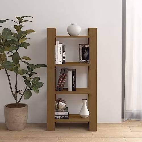 vidaXL Solid Pinewood Book Cabinet, Brown, W/D/H: 60 x 35 x 125 cm – 2