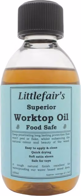 Littlefairs Natural Wood Finishing Worktop Oil, 0.25 l