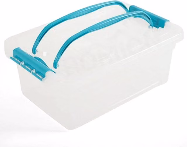 EONLION 13 Litre Clear Plastic Storage Carry Box, W/D/H: 50 x 50 x 50 cm