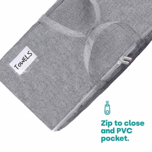 LIVIVO Set of 2 Grey 75L Fabric Clothes and Duvet Storage Bags with Handles, Foldable Underbed Storage Solution – 7