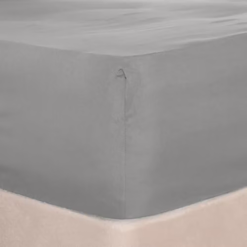 Brentfords Single Fitted Sheet in Silver Grey, Easy Care Microfibre Fabric with 25cm Deep Pocket, W/D/H: 91 x 190 x 25 cm