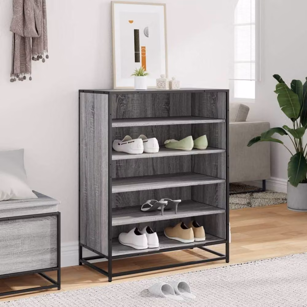 Berkfield Home Grey Sonoma Shoe Cabinet with Hinged Doors and Internal Shelves, W/D/H: 75 x 38 x 97.5 cm – 2