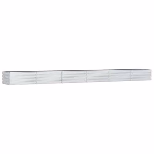vidaXL Galvanised Steel Raised Garden Bed, Silver, W: 80 cm, D: 80 cm, H: 45 cm – 1