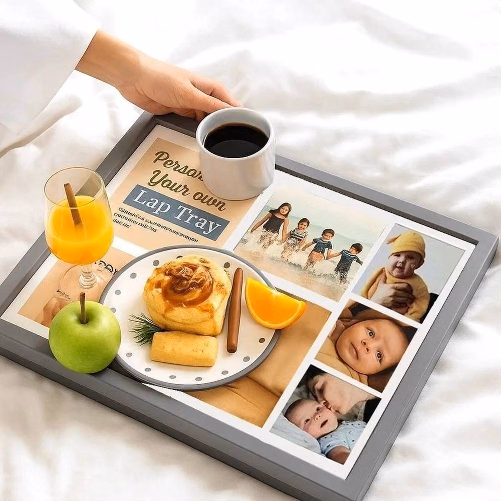 PAWNORA Grey Wood Breakfast Laptop Table – 2
