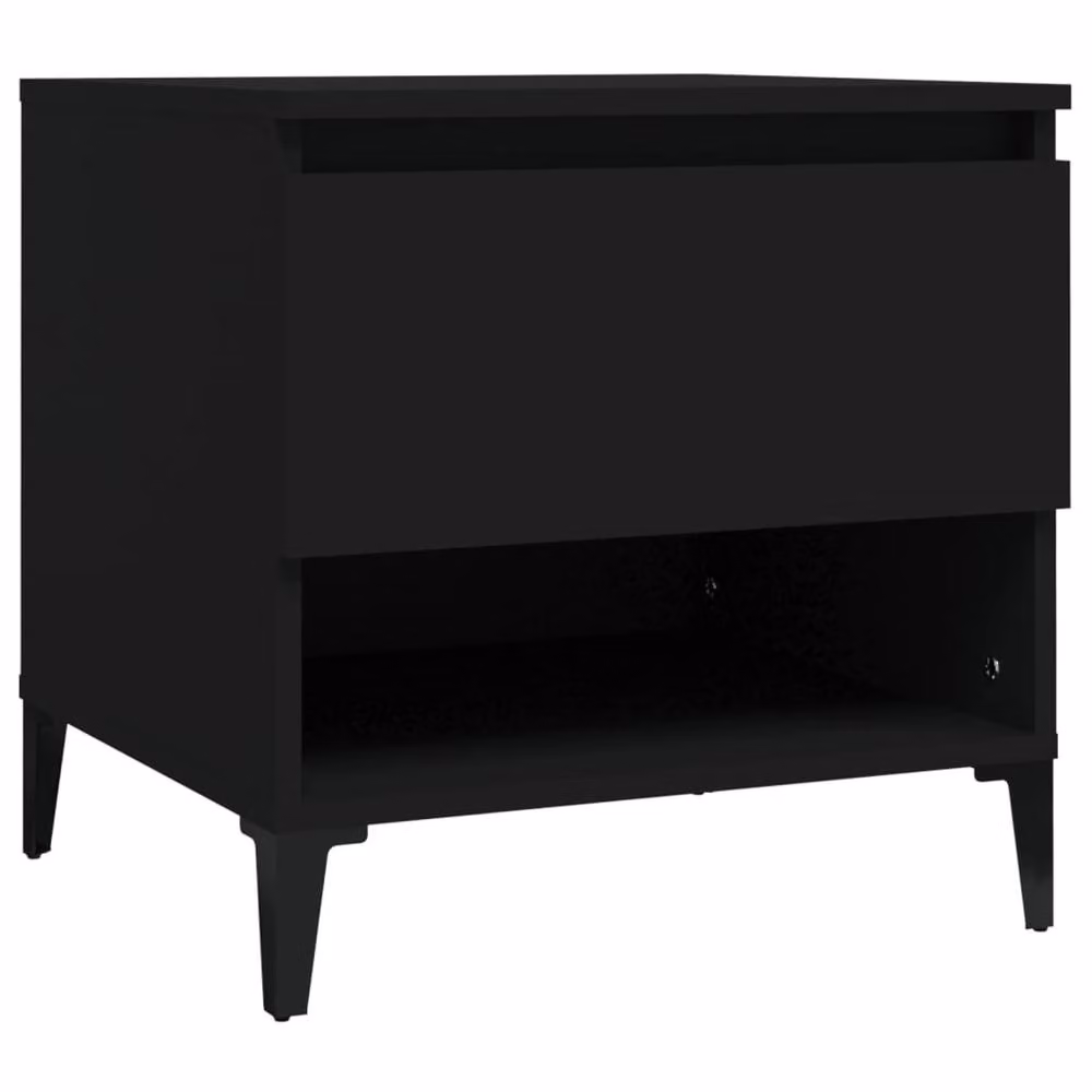 Berkfield Home Set of 2 Black Industrial Side Tables in Engineered Wood, W/D/H: 50 x 46 x 50 cm – 4