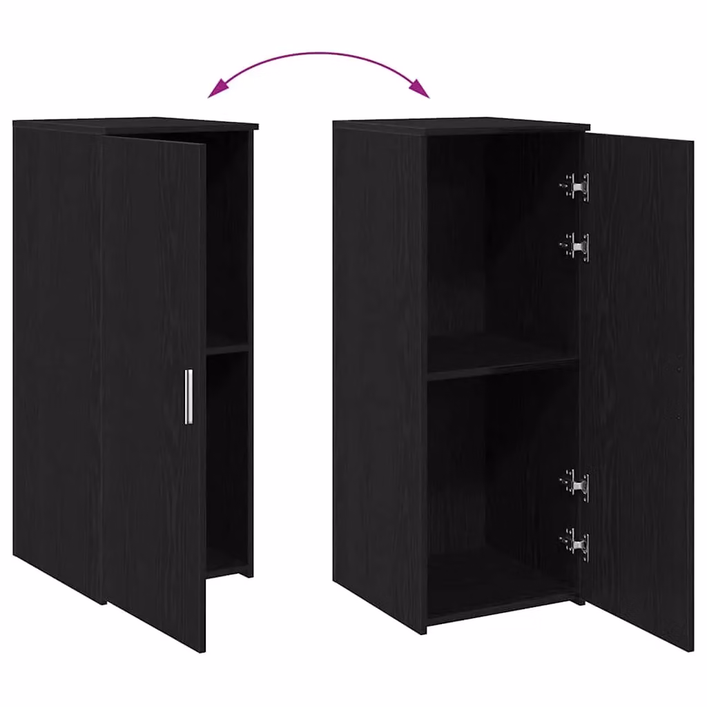 Berkfield Home Wall Mounted Black Storage Cabinet with Hinged Doors, W/D/H: 40 x 45 x 103.5 cm – 3