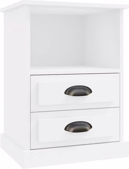 Berkfield Home White Bedside Cabinet W/D/H: 43 x 36 x 60 cm