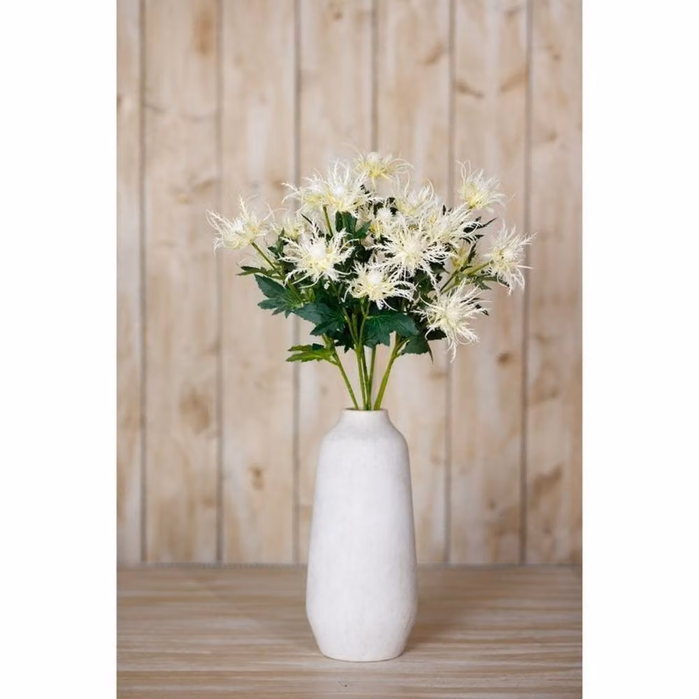 Lemon Pavilion Sea Holly Floral Spray in Beige and White, Height: 67 cm – 2