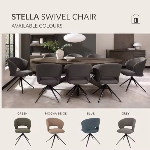Bentley Designs Stella 360° Swivel Chair in Grey Bouclé – 3