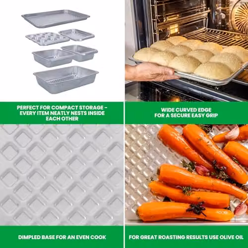 MasterClass Silver Aluminium Rectangular Baking Sheet – 2