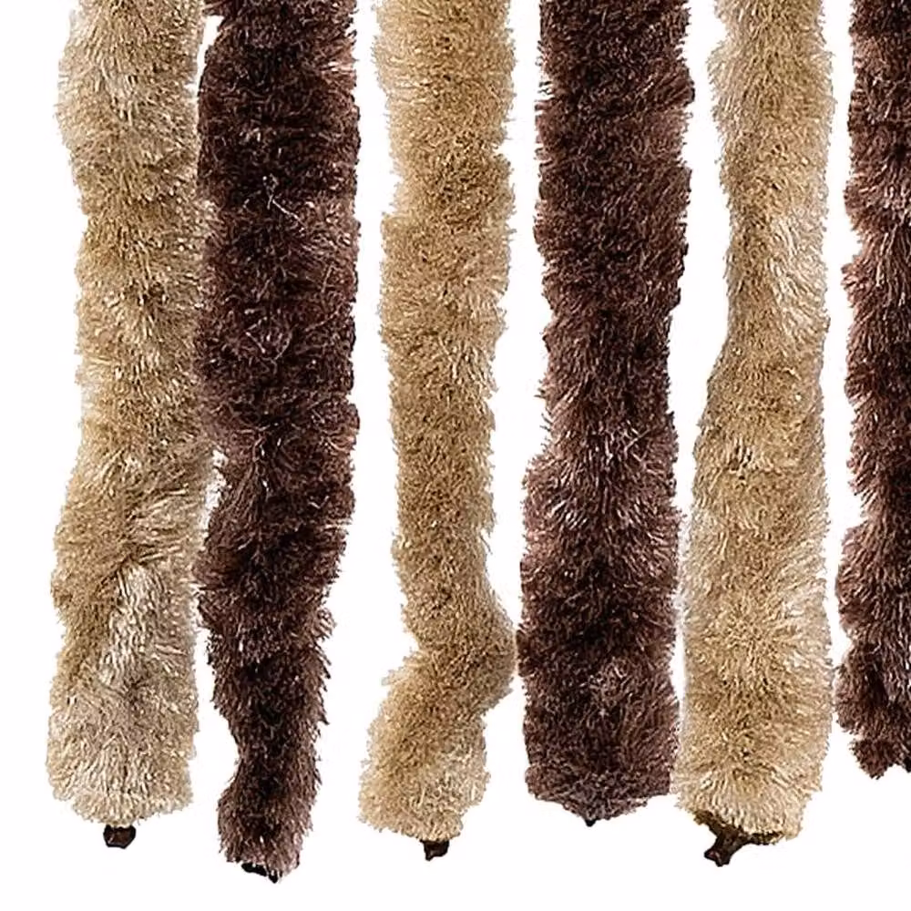 Berkfield Home Opaque Striped Chenille Fabric Panel in Beige and Brown, W/H: 100 x 220 cm – 5