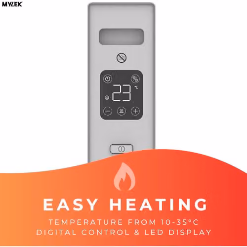 MYLEK 2000W Electric Digital Convector Freestanding Heater in White with Timer and Frost Protection – 2