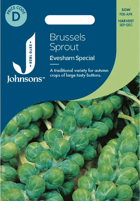 Johnsons Seeds Evesham Special Brussels Sprout Vegetable Seeds