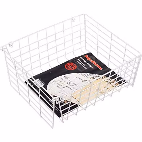 SupaHome White Hanging Plastic and Metal Letter Box Cage