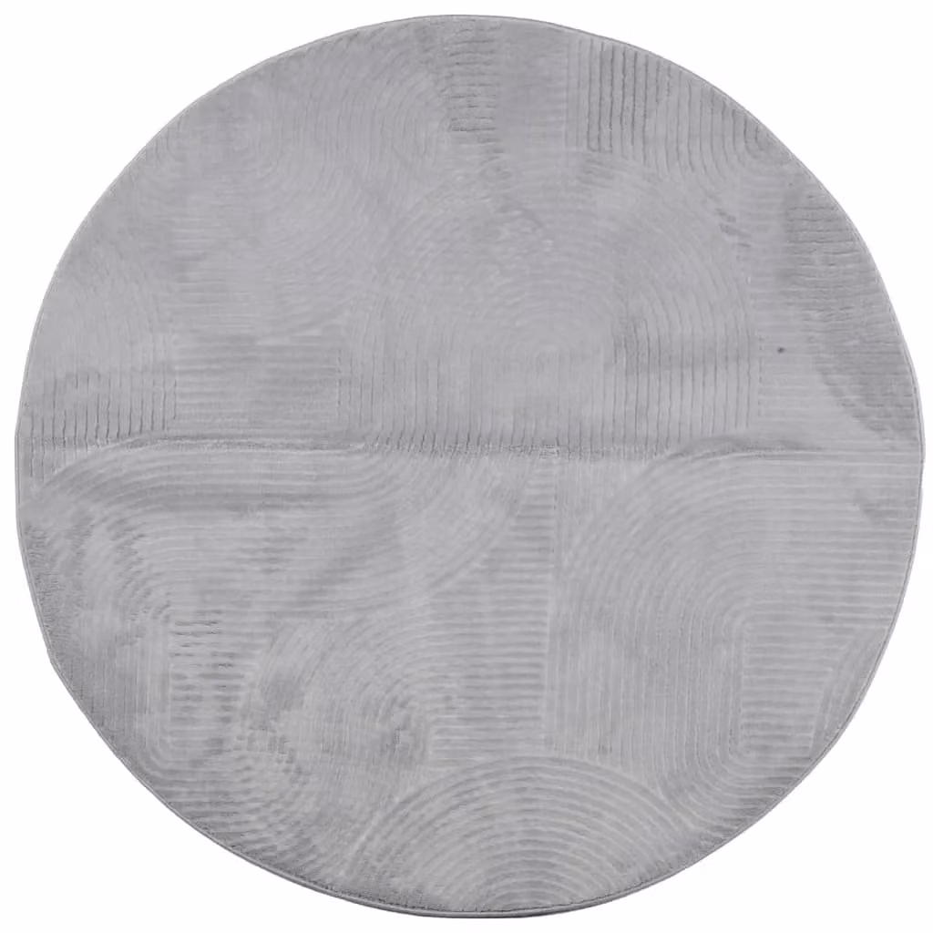 Berkfield Home IZA Round Short Pile Scandinavian Style Grey Rug, Diameter: 100 cm – 1