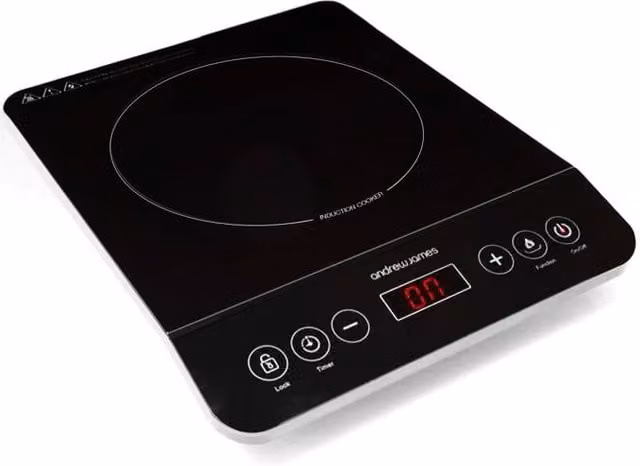 Andrew James Single Digital Induction Hob with Glass Surface in Black – 1