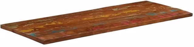 Berkfield Home Rectangular Solid Reclaimed Wood Table Top, Brown, W: 140 cm, D: 60 cm, H: 2.5 cm – 1