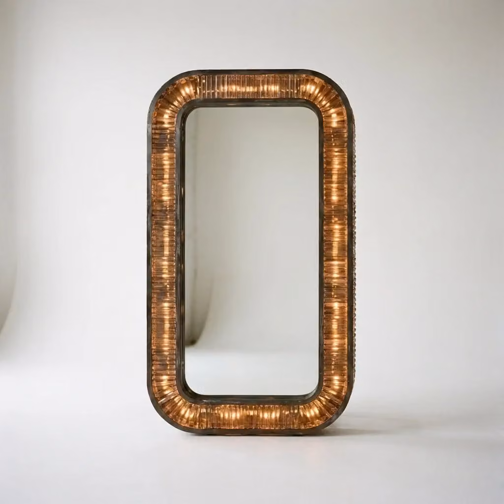 Araco Lumière Radiant Verona Stainless Steel LED Wall Mirror Light in Silver