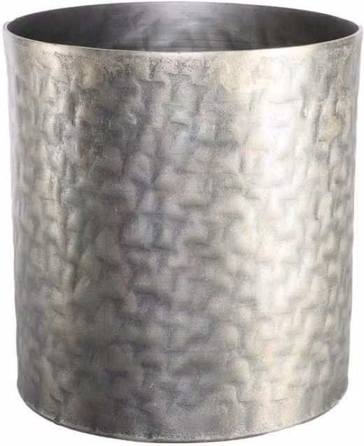 KDMD Apollo Cylinder Antique Silver Metal Pot, Diameter: 22 cm – 1