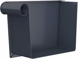 Lindab Rectangular Steel Gutter Left Hand Stop End, 140mm, Anthracite Grey