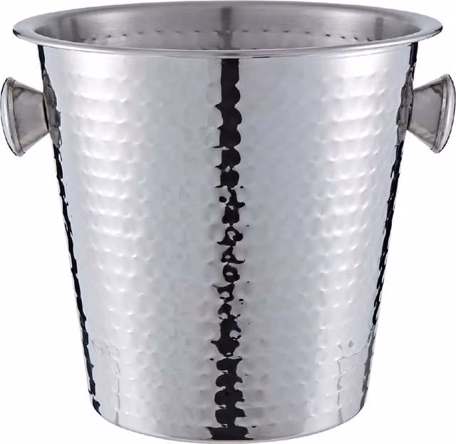 Buckingham Stainless Steel Champagne and Wine Bucket with Hammered Effect, Silver, 4.8 l