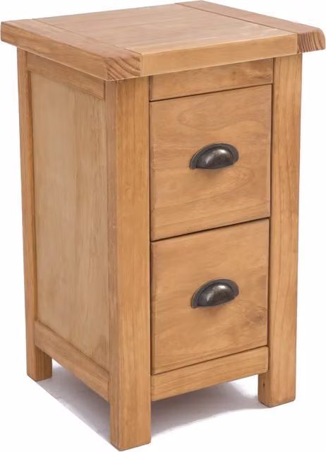 Cabinet Bits Lugo 2 Drawer Petite Bedside Cabinet in Antique Brown with Gold Details