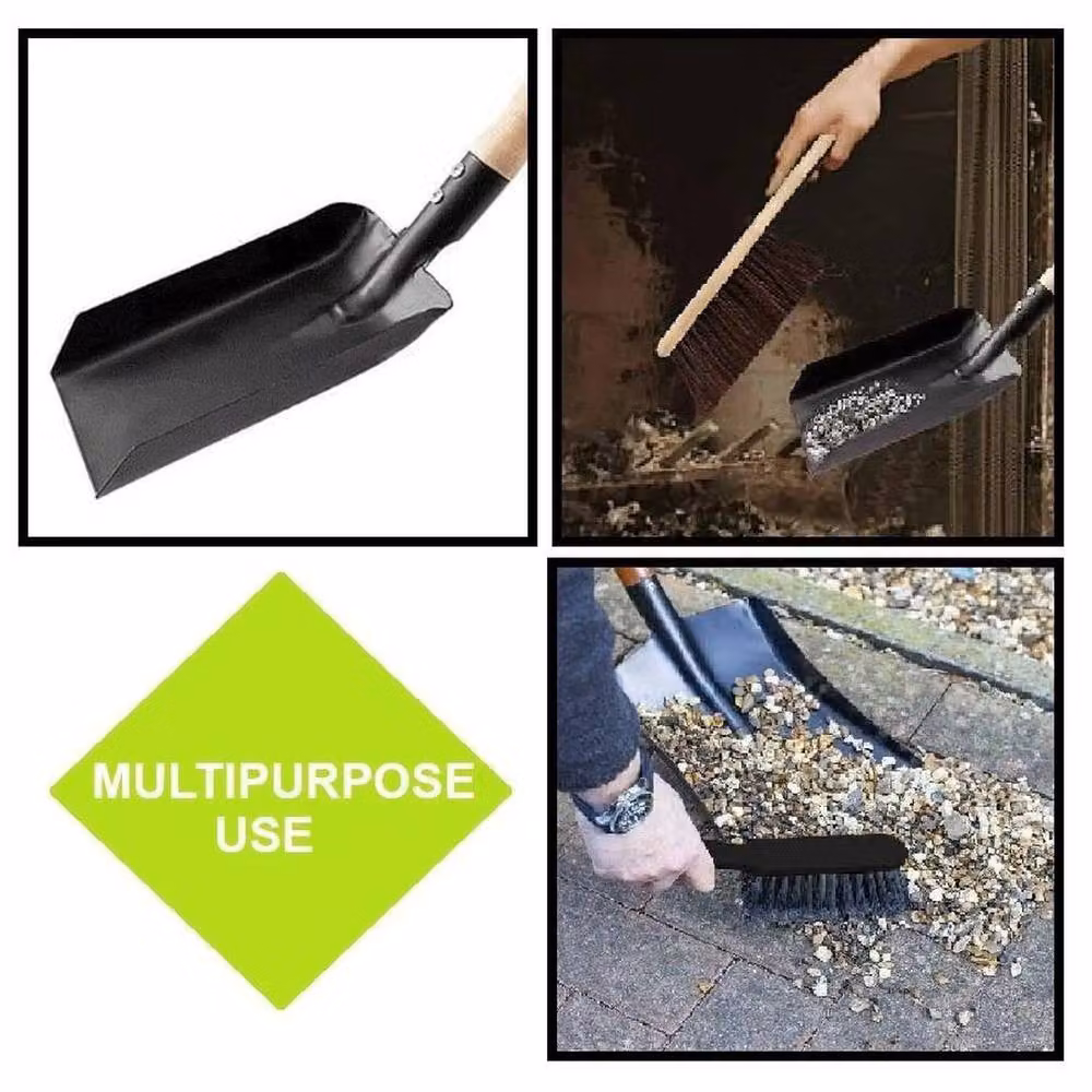 Havendro Set of 2 Black Coated Steel Fireside Coal Shovels and Dustpans – 4