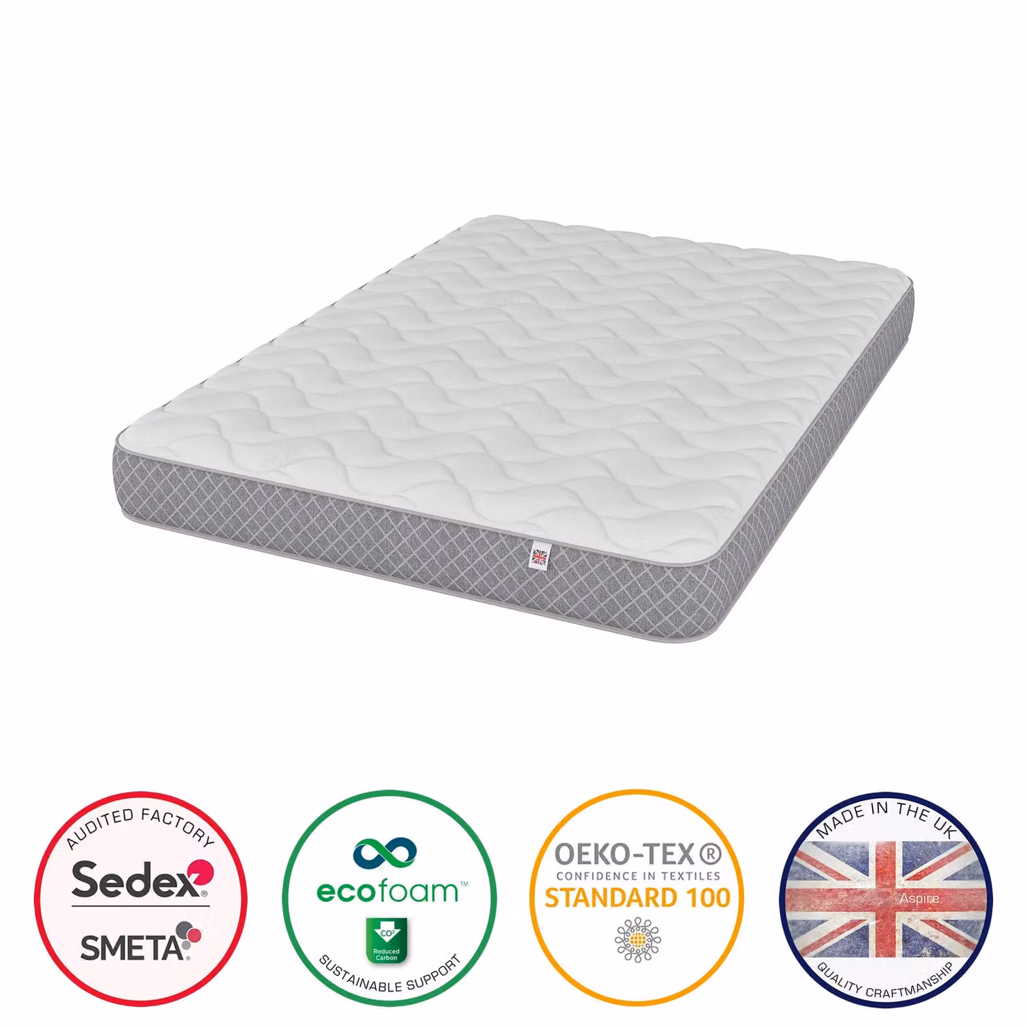 Catherine Lansfield Tranquil Nights Hybrid Mattress in White, W/D/H: 120 x 200 cm – 2