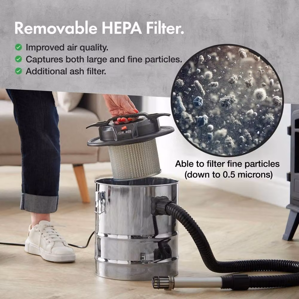 Kelvenix 15L Ash Vacuum Cleaner with 1000W Motor in Grey – 3