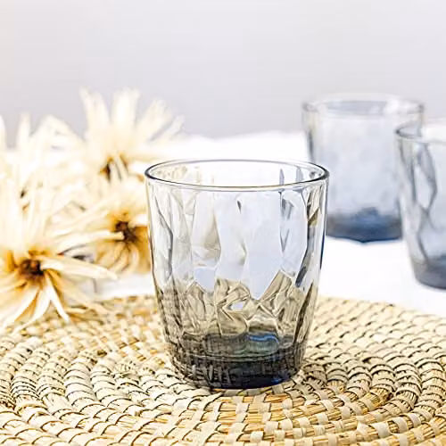 Bormioli Rocco Diamond Geometric Blue Glass Tumblers, 300ml, Pack of 12 – 2