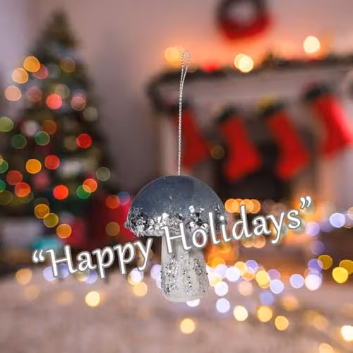 VFM e-Store Blue Velvet Mushroom Hanging Christmas Decoration, H 8 cm x W 6 cm – 3