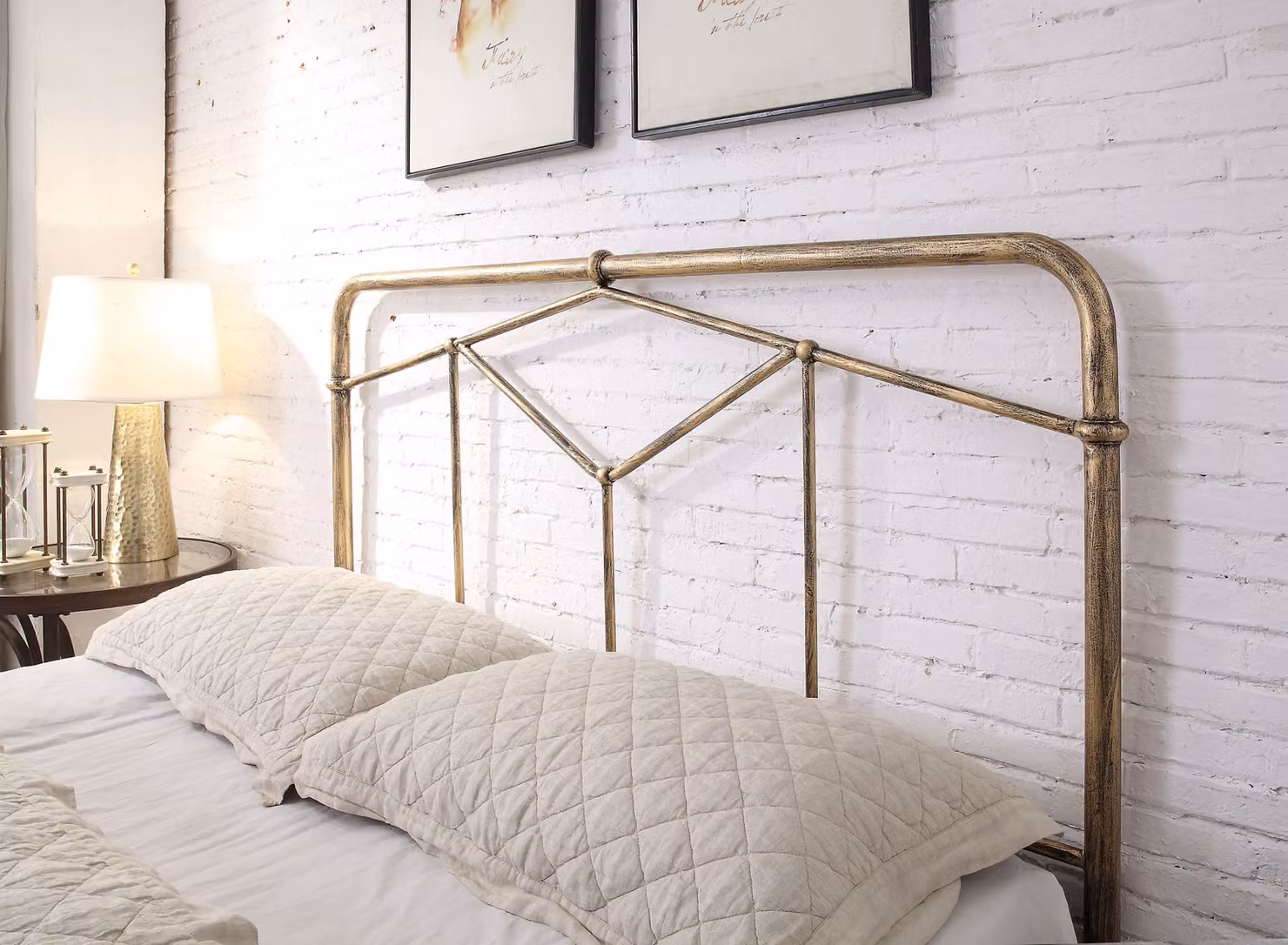 Flintshire Furniture Ltd Axton Industrial Metal Bed Frame in Bronze or Gold, W/D/H: 140 x 200 cm – 2