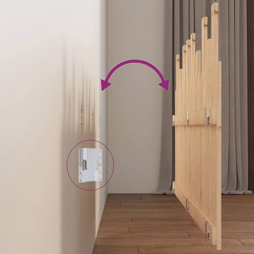 Berkfield Home Wall Mount Solid Pine Wood Headboard in Natural, W: 159.5 cm, D: 3 cm, H: 80 cm – 2